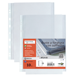Buste forate con soffietto atla gs - buccia - 21x29,7 cm - sei rota - conf. 10 pezzi