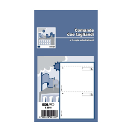 Blocco comande a 2 tagliandi - 25/25 fogli autoricalcanti - 17 x 9,9cm - edipro