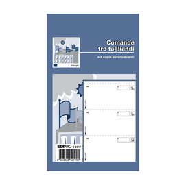 Blocco comande a 3 tagliandi - 25/25 fogli autoricalcanti - 17 x 9,9cm - edipro