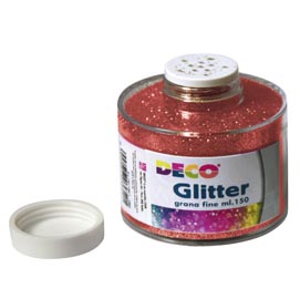 Barattolo glitter - grana fine - 150ml -  rosso - cwr