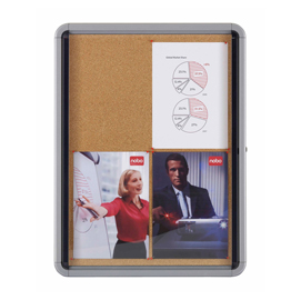 Bacheca per interni - fondo in sughero - 6 fogli a4 - orizzontale - nobo