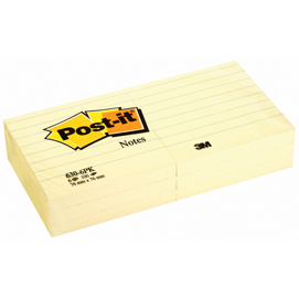 Blocco foglietti - giallo canary™ - 76 x 76mm - 100 fogli - post it®