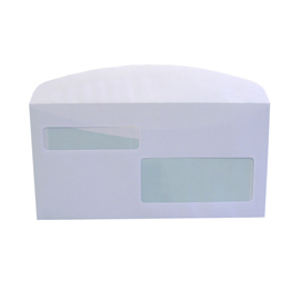 Busta bianca con 2 finestre - serie large - lembo gommato - 115x227 mm - 90 gr - blasetti - conf. 500 pezzi