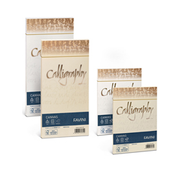 Busta calligraphy canvas - 120 x 180 mm - 100 gr - bianco 01 - favini - conf. 25 pezzi