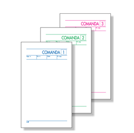 Blocco comande - 25 fogli - 3 copie autoricalcanti - 10 x 17cm - bm