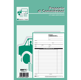 Blocco copia commissioni - 5 copie autoricalcanti - 23 x 15cm - 33 fogli - edipro