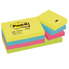 Blocco foglietti colori energy - colori assortiti - 38 x 51mm - 72gr - 100 fogli - post it®