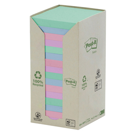Blocco post it® z notes green - linea natural - 76 x 76 mm - 100 fogli - riciclabile 100% - post it®