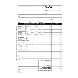 Blocco conto albergo/pensione - 7 giorni - uso mano - 23 x 15cm - 100 fogli - edipro