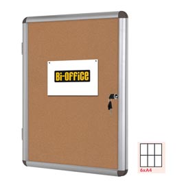 Bacheca per interni - fondo in sughero - 6 fogli a4 - orizzontale - bi-office