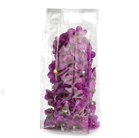 Buste crystal - trasparenti - 12 x 37 + 7cm - con fondo quadro - pnp - conf. 100 buste