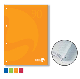 Blocco notes bm90 - a4 - collato lato lungo - quadretti 4mm - 50fg - 90gr - 4fori - copertina 250gr - bm