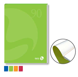 Blocco notes bm90 - a4 - collato lato corto - quadretti 10mm - 80fg - 90gr - copertina 250gr - bm