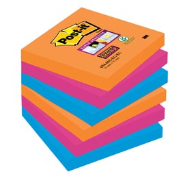 Blocco foglietti post it® super sticky - colore bangkok - 76 x 76mm - 90 fogli - post it®