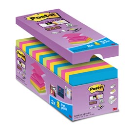Blocchetto post it® super sticky z notes - per dispenser - 76 x 76mm - 90 fogli - post it® - conf. 16 blocchi