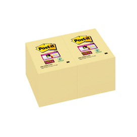 Blocco foglietti post it® super sticky giallo canary™ - 47,6 x 76mm - 90 fogli - post it®