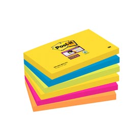 Blocco foglietti post it® super sticky - colore rio de janeiro - 76 x 127mm - 90 fogli - post it®