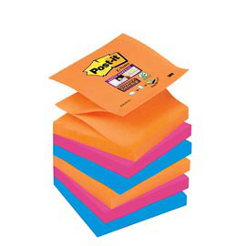 Blocchetto post it® super sticky z notes - colorati - 76 x 76mm - 90 fogli - post it®