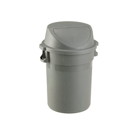 Bidone maxipush - diametro 55,5 cm - altezza 78 cm - ppl - 80 l - grigio - medial international