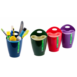 Bicchiere portapenne 2 in 1 - 8x17 cm - mix 4 colori - lebez