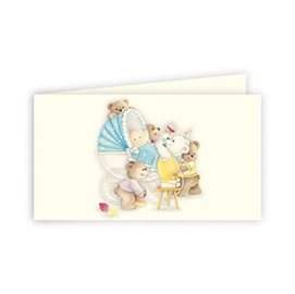 Bigliettino bomboniera personalizzabile battesimo - azzurro - kartos