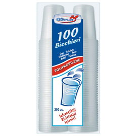 Bicchieri - 200 ml - ppl - trasparente - dopla - conf. 100 pezzi