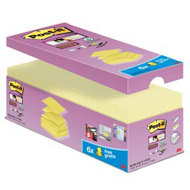 Blocchetto post it® super sticky z notes - giallo canary™ - per dispenser - 76 x 76mm - 90 fogli - post it® - conf. 20 blocchi