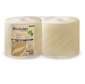 Bobina asciugatutto econatural - microgoffrata - 18,5 gr - diametro 24 cm - 25 cm x 200 mt - avana - lucart