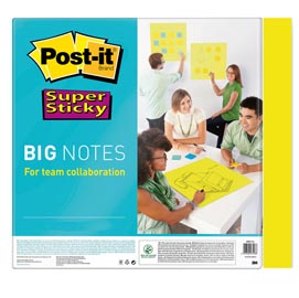 Blocco di fogli super sticky big notes - 279 x 279mm - giallo neon - 30 fogli - post-it®