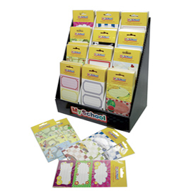 Buste da 6 etichette myschool - fantasie assortite - riplast - espsositore 240 buste