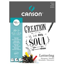Blocco lettering marker - 24x32 cm - 180 gr - 30 fogli - canson