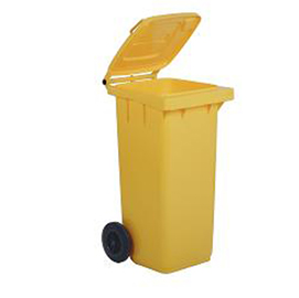 Bidone carrellato - 48x55x93 cm - 120 l - giallo - mobil plastic