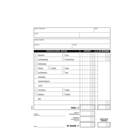 Blocco buste-nota spese - 25 buste staccabili - 28x15cm - du185000000 - data ufficio