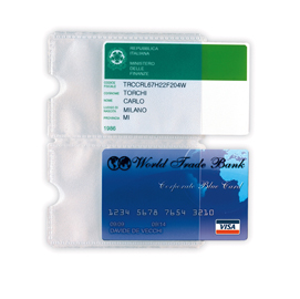 Busta porta card - 5,8x8,7 cm - 2 tasche - trasparente - sei rota
