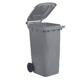 Bidone carrellato - 48x55x93 cm - 120 l - grigio - mobil plastic