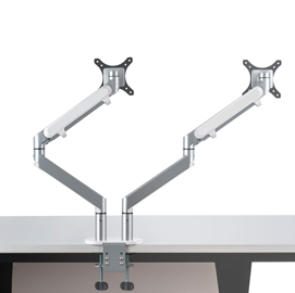 Braccio porta monitor jamy - doppio - grigio metallizzato - alba