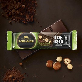 Barrette nero fondente nocciole - perugina - busta 1kg