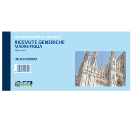 Blocco ricevute generiche madre figlia - 100 pagine - 10x21,5cm - du160100000 - data ufficio