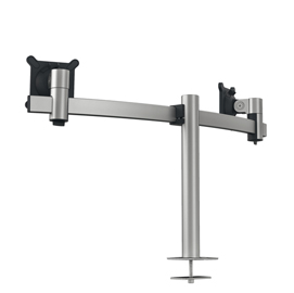 Braccio portamonitor - per 2 monitor - con perno per foro passacavo - durable