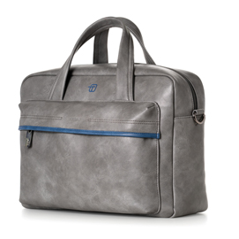 Borsa con manici bluegate - 40 x 29 x 16 cm - grigio - in tempo