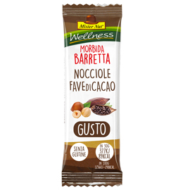 Barretta wellness - 30 gr - nocciole e fave di cacao - mister nut
