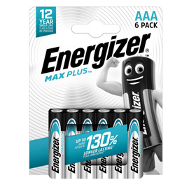 Blister da 6 pile alcalina aaa max plus-energizer