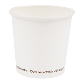 Bicchiere in carta - 200 ml - bianco - signor bio - conf. 50 pezzi
