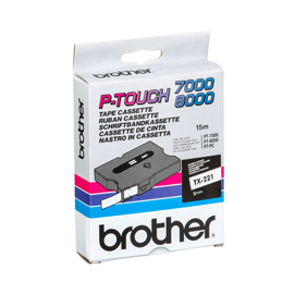 Brother - nastro -  bianco/nero - tx221 - 9mm x7,7mt