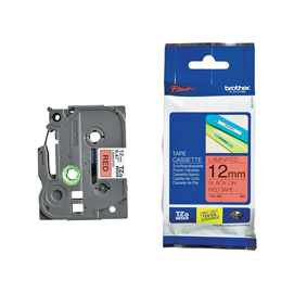 Brother - nastro -  nero/rosso - tze431 - 12mm x 8mt