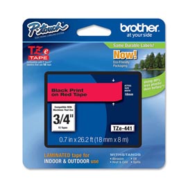 Brother - nastro -  nero/rosso - tze441 - 18mm x 8mt