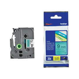 Brother - nastro -  nero/verde - tze721 - 9mm x 8mt
