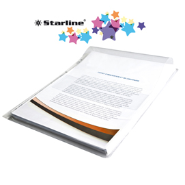 Buste forate con soffietto e patella - spessore 25 mm - liscio - 21x30 cm - trasparente - starline