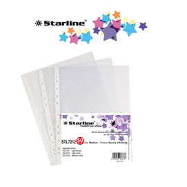 Buste forate - medium - buccia - 22x30 cm - trasparente - starline - conf. 50 pezzi