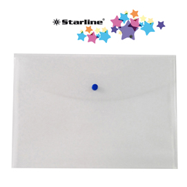 Busta con bottone - ppl - 22x30 cm - trasparente neutro - starline